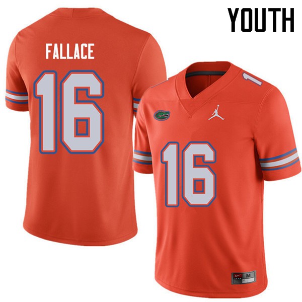 Jordan Brand Youth #16 Brian Fallace Florida Gators College Football Jerseys Orange